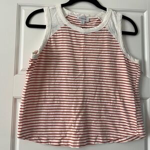 Evereve Tank Top - orange and White Stripes